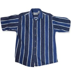 Vintage button up vertical striped